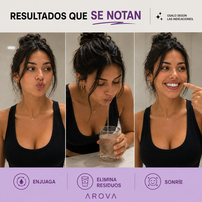 ArovaSmile™ — Enjuague Blanqueador y Cuidado Bucal